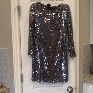 Long-sleeve sequin party dress